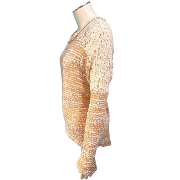 Altar'd State Open Back Lace Pullover Polyester Acrylic Knit Sheer Sweater Sz Sm - Picture 3 of 12